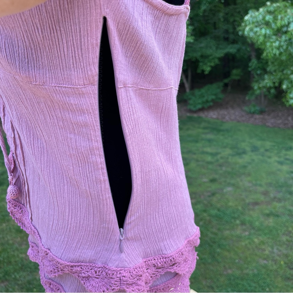 Tracy Porter Tank Top Boho Mauve/Pink Crochet Babydoll Women’s Size 6-8 EUC - Picture 7 of 15